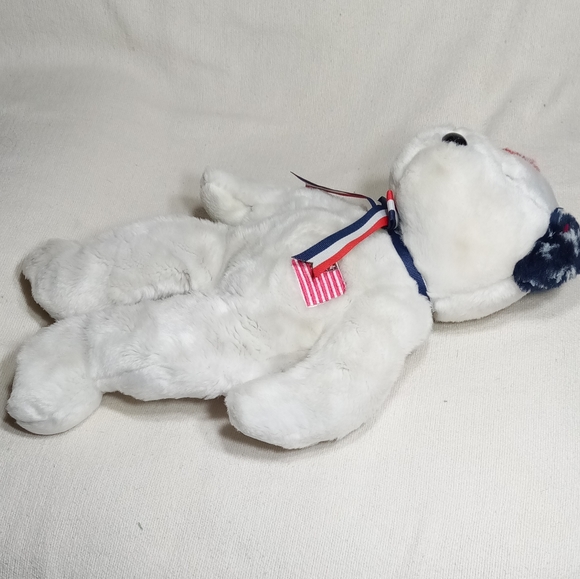 TY Beanie Buddy: America the White Bear Approx 14" - Picture 5 of 11
